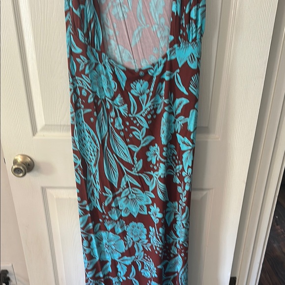Free People Turquoise and Brown Floral Dress - Picture 5 of 5